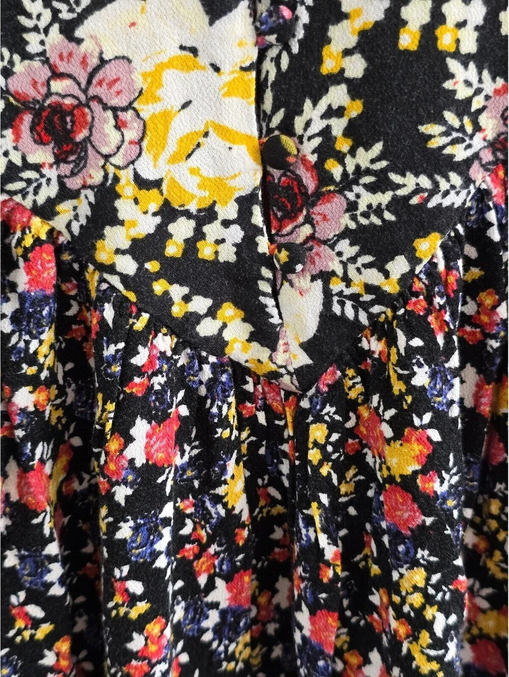 Free People Floral and Paisley Patterned Long Sleeve Blouse Size S/P